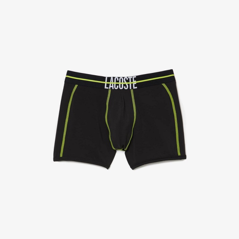 Men's Lacoste Seamless Jersey Trunks Black Yellow | ZDV483901