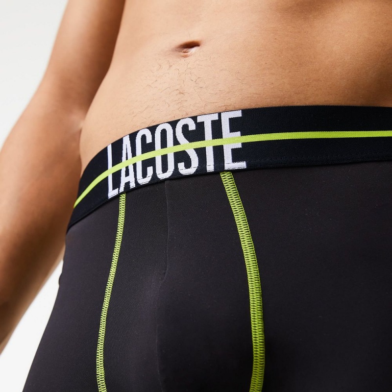 Men's Lacoste Seamless Jersey Trunks Black Yellow | ZDV483901