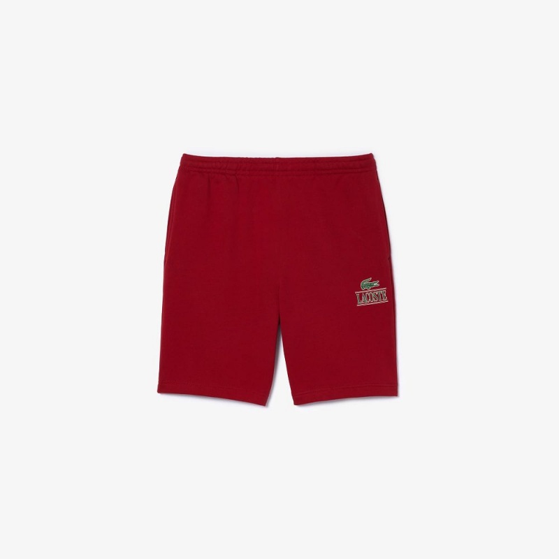 Men's Lacoste Signature Print Shorts Bordeaux | HBI512806