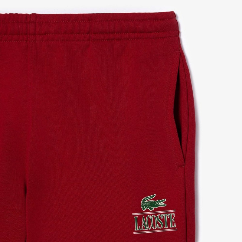 Men's Lacoste Signature Print Shorts Bordeaux | HBI512806