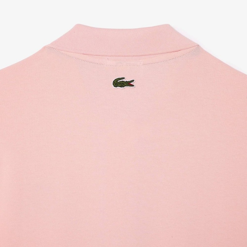 Men's Lacoste Signature Print Stretch Piqué Polo Shirts Waterlily Pink | JND483710