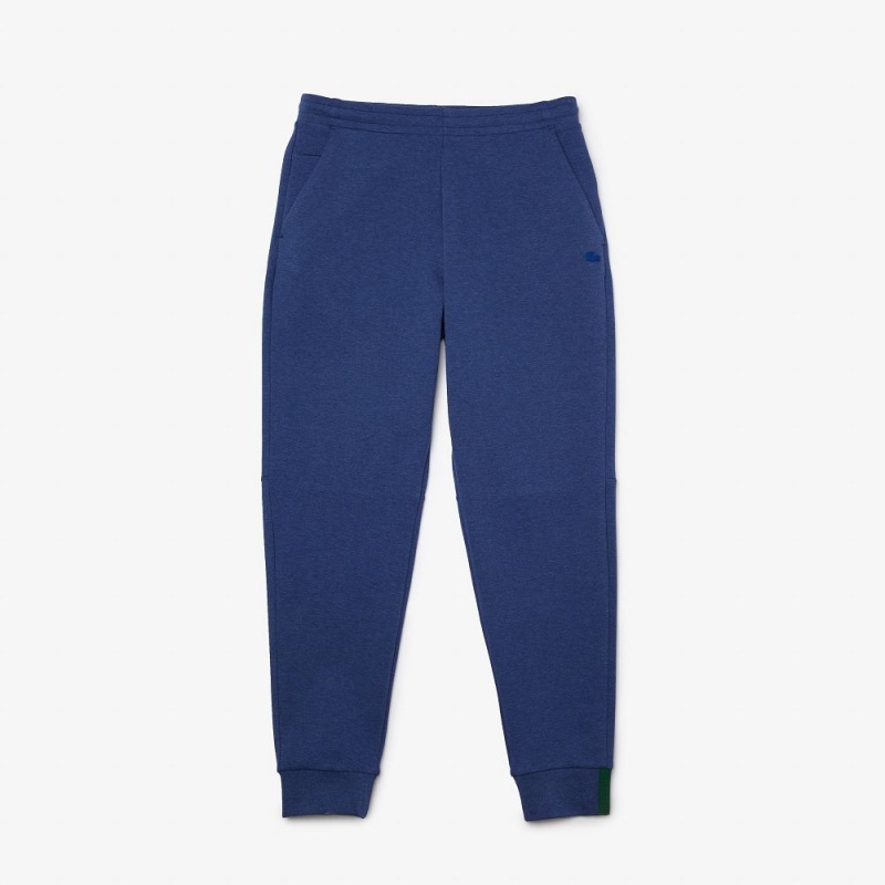 Men's Lacoste Slim Fit Heathered Cotton Blend Sweatpants Blue Chine | BLN576324