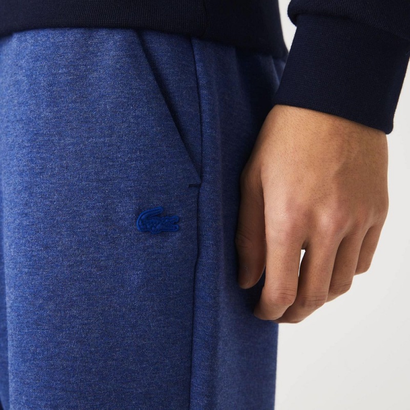 Men's Lacoste Slim Fit Heathered Cotton Blend Sweatpants Blue Chine | BLN576324