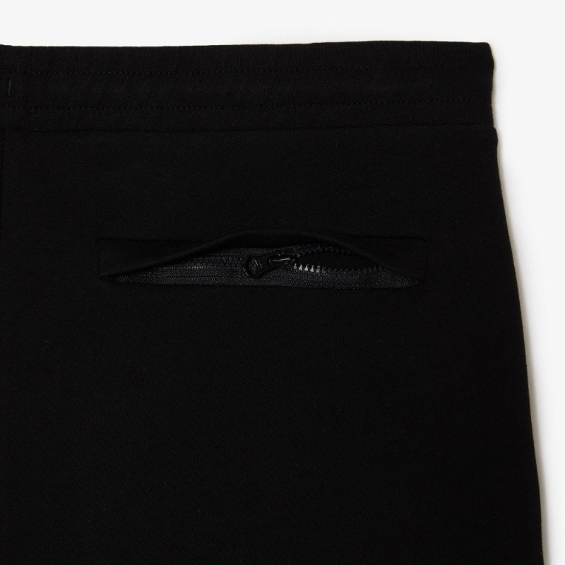 Men's Lacoste Slim Fit Heathered Cotton Blend Sweatpants Black | QYR254638