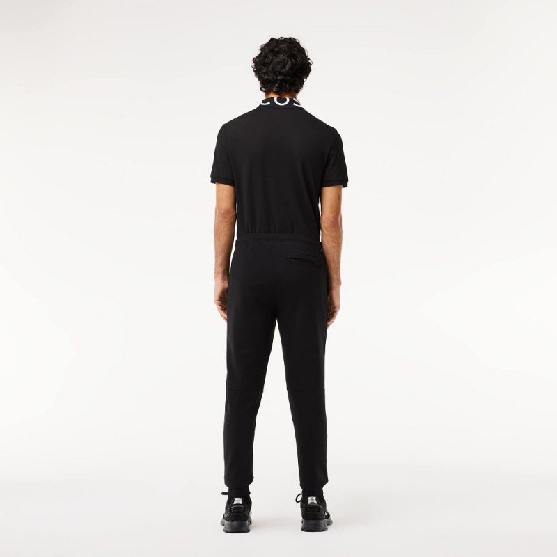 Men's Lacoste Slim Fit Heathered Cotton Blend Sweatpants Black | QYR254638