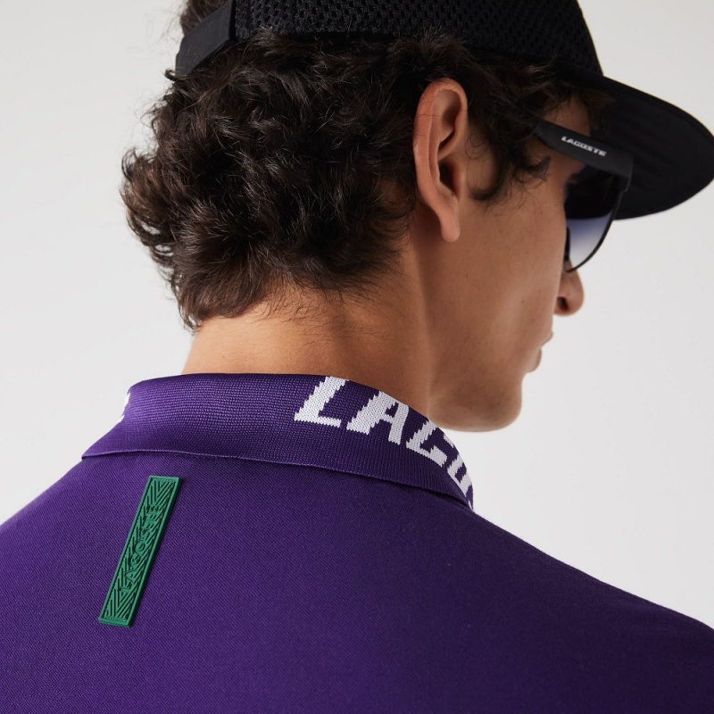 Men's Lacoste Slim Fit Lacoste Movement Polo Shirts Purple | YGE263589