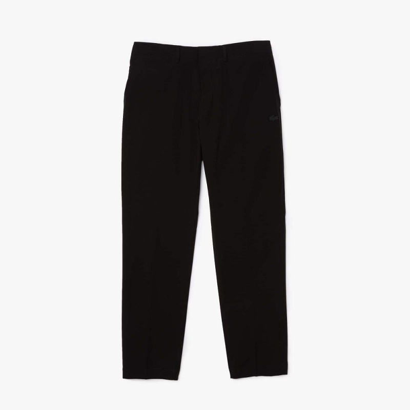 Men's Lacoste Slim Fit Light Water-Resistant Chinos Pants Black | EGM068741