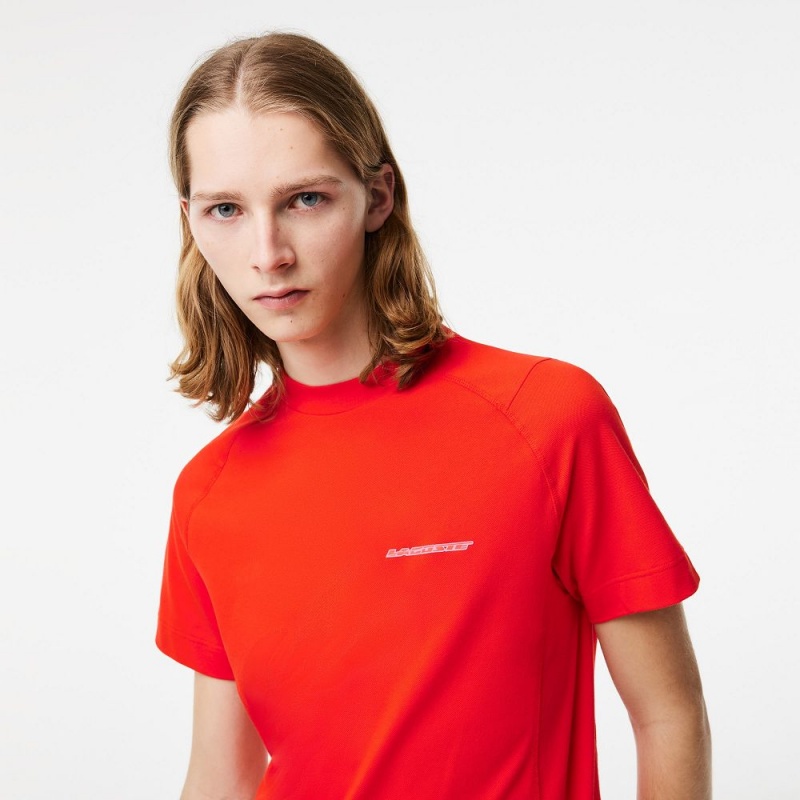 Men's Lacoste Slim Fit Organic Cotton Piqué T-Shirt Red | WDA253760