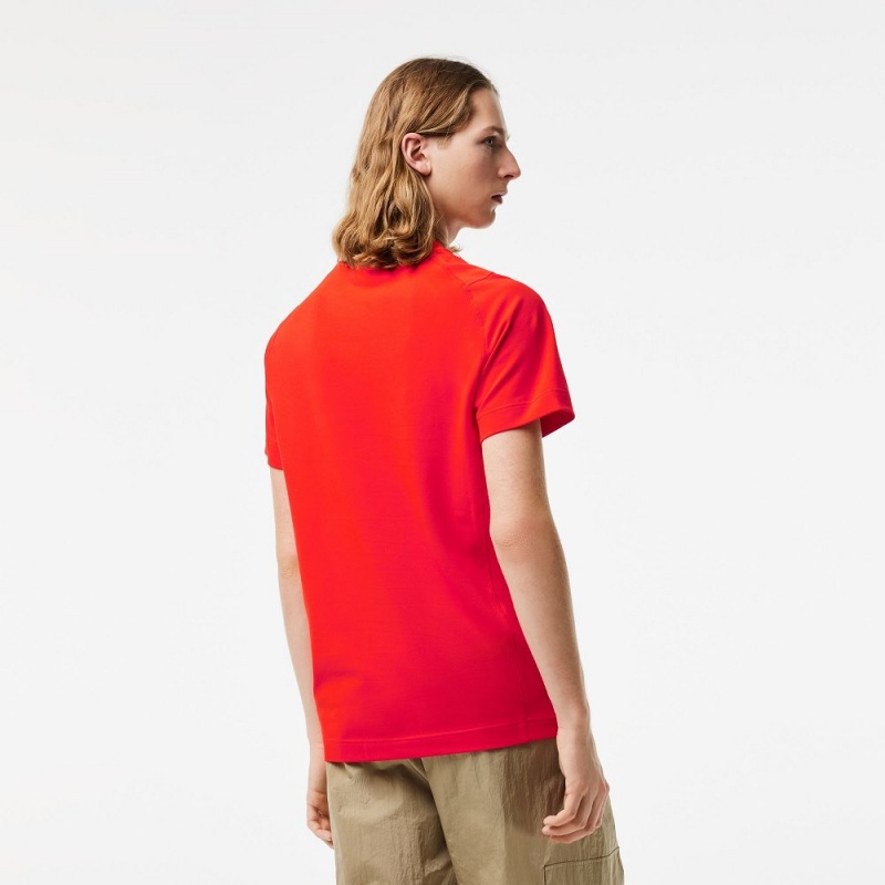 Men's Lacoste Slim Fit Organic Cotton Piqué T-Shirt Red | WDA253760