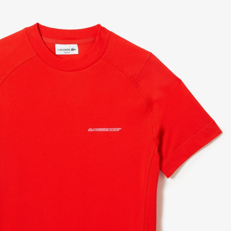 Men's Lacoste Slim Fit Organic Cotton Piqué T-Shirt Red | WDA253760