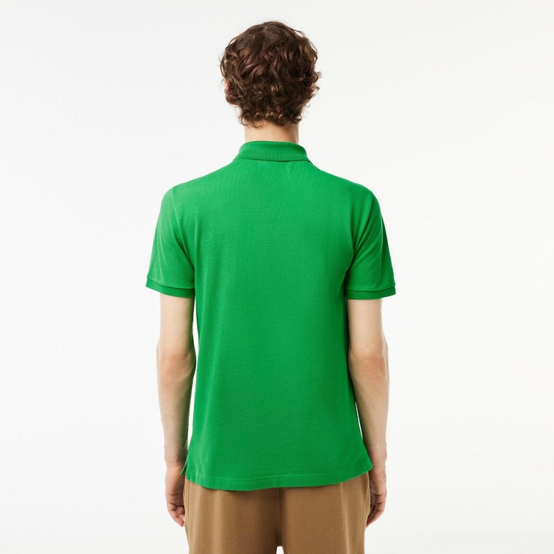 Men's Lacoste Slim Fit Petit Piqué Cotton Polo Shirts Green | WLQ046527