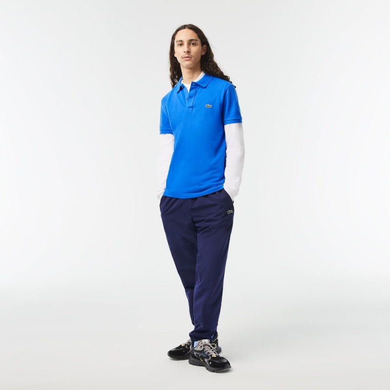 Men's Lacoste Slim Fit Petit Piqué Cotton Polo Shirts Kingdom Blue | LKI241397