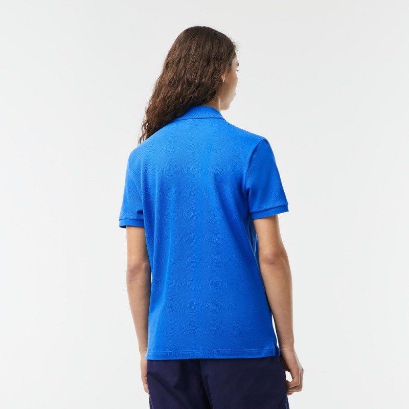 Men's Lacoste Slim Fit Petit Piqué Cotton Polo Shirts Kingdom Blue | LKI241397