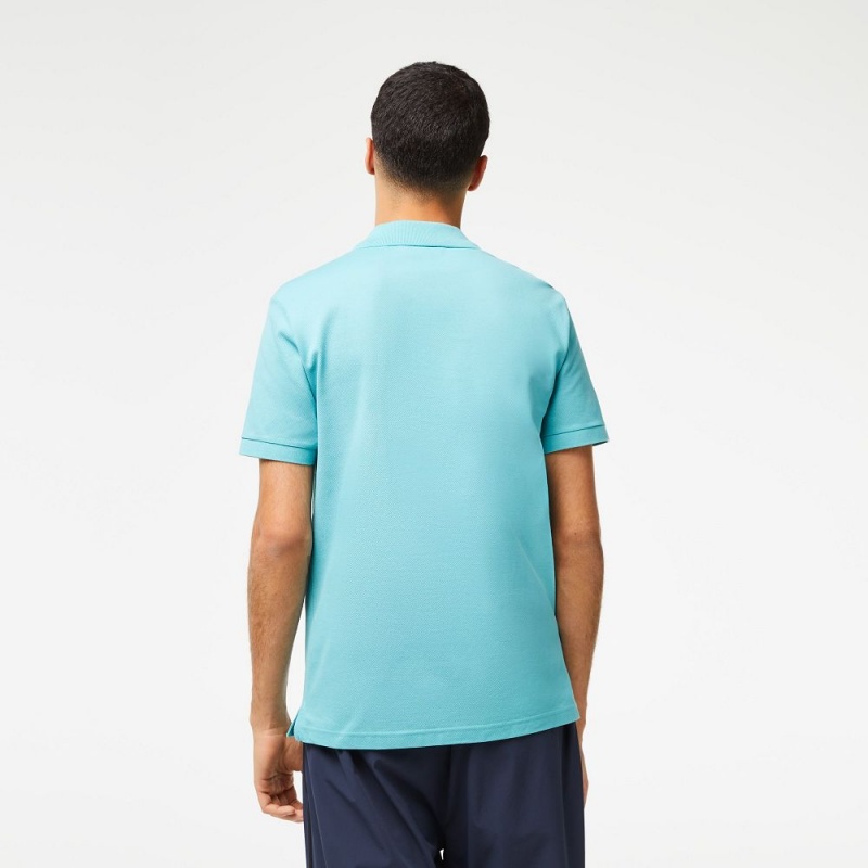 Men's Lacoste Slim Fit Petit Piqué Cotton Polo Shirts Turquoise | DLP130645