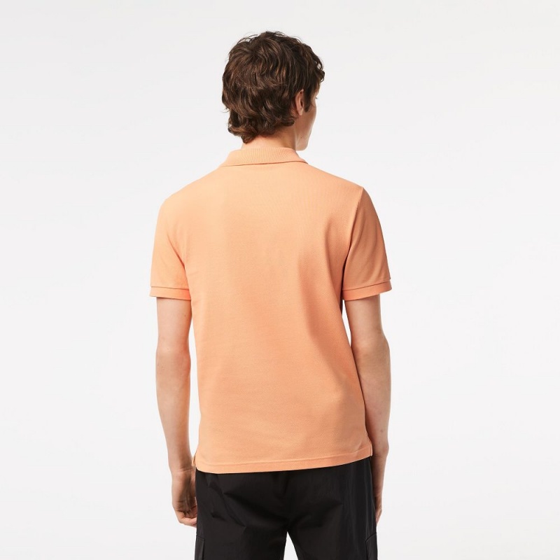 Men's Lacoste Slim Fit Petit Piqué Cotton Polo Shirts Light Orange | HEJ310462