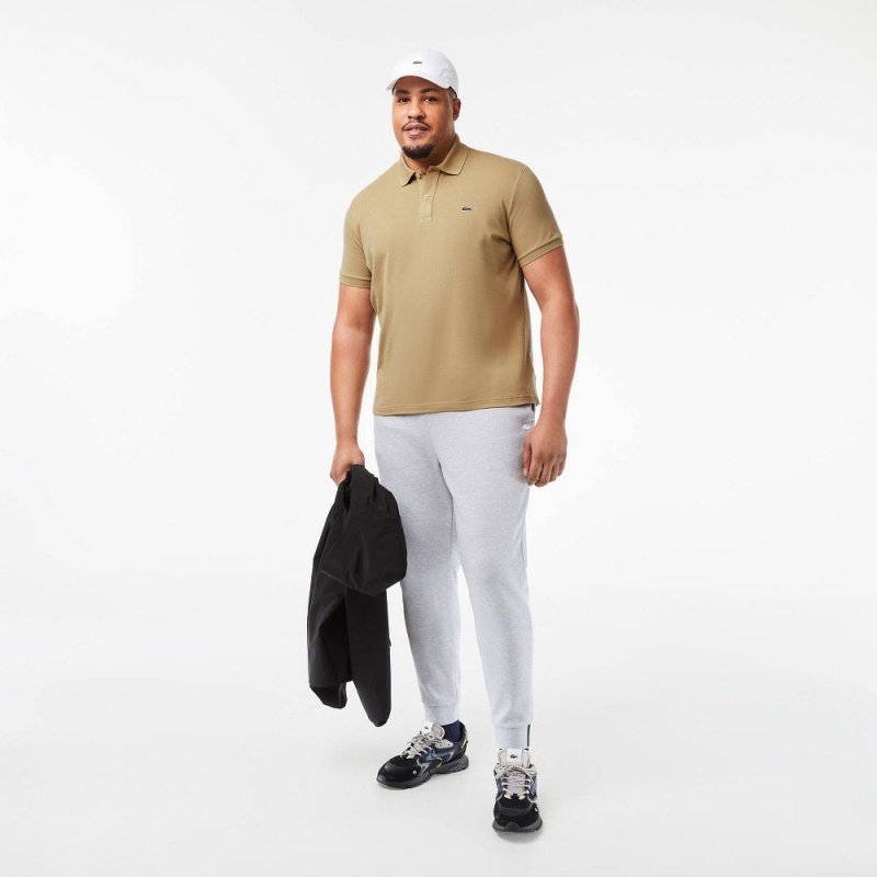 Men's Lacoste Slim Fit Petit Piqué Cotton Polo Shirts Beige | XHU130649