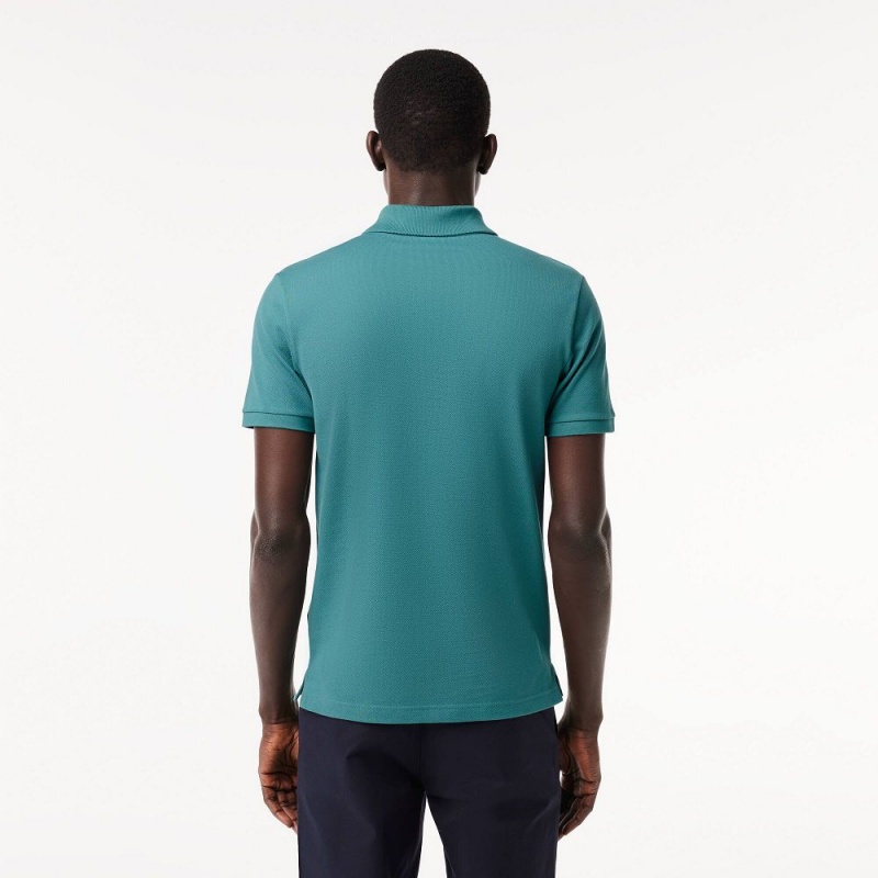 Men's Lacoste Slim Fit Petit Piqué Cotton Polo Shirts Hydro blue | ROU692375