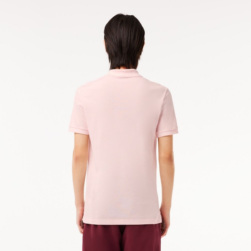 Men's Lacoste Slim Fit Petit Piqué Cotton Polo Shirts Light Pink | TOS604273