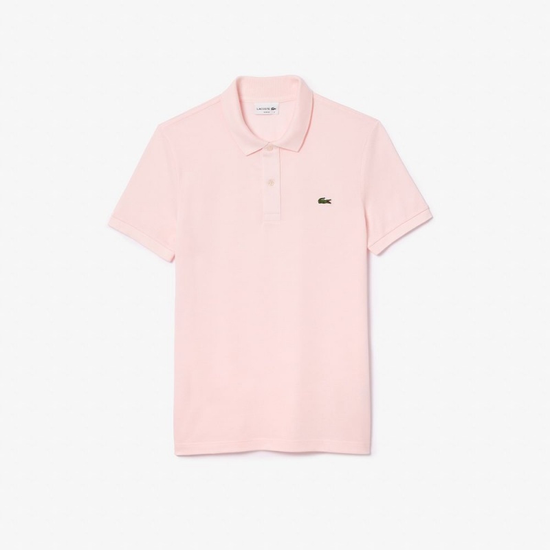 Men's Lacoste Slim Fit Petit Piqué Cotton Polo Shirts Light Pink | TOS604273