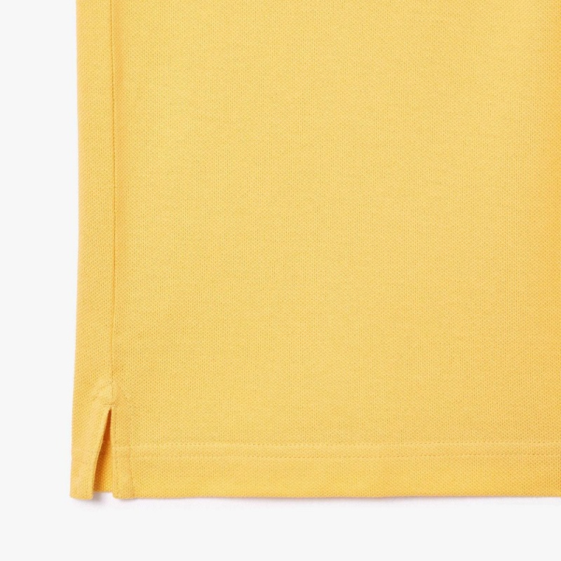 Men's Lacoste Slim Fit Petit Piqué Cotton Polo Shirts Cornsilk yellow | KIZ534902