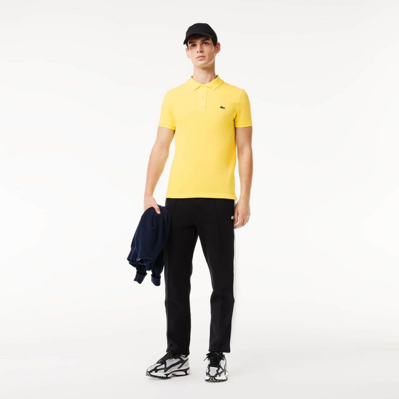 Men's Lacoste Slim Fit Petit Piqué Cotton Polo Shirts Pastel yellow | KLI816259