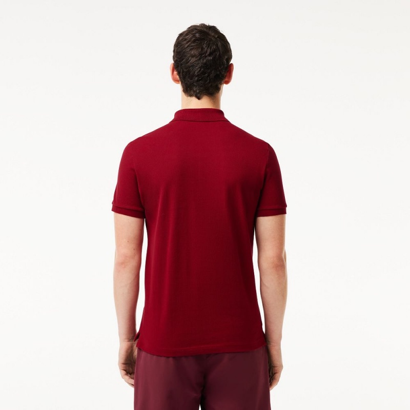 Men's Lacoste Slim Fit Petit Piqué Cotton Polo Shirts Bordeaux | WEM978045