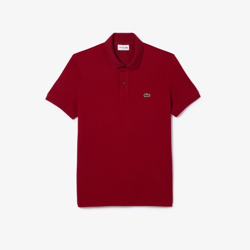 Men's Lacoste Slim Fit Petit Piqué Cotton Polo Shirts Bordeaux | WEM978045