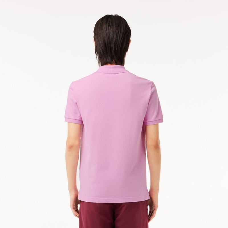 Men's Lacoste Slim Fit Petit Piqué Cotton Polo Shirts Pink | NKY512479