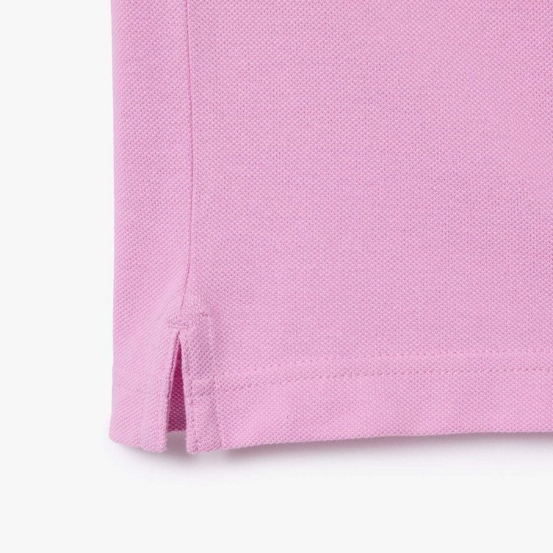 Men's Lacoste Slim Fit Petit Piqué Cotton Polo Shirts Pink | NKY512479