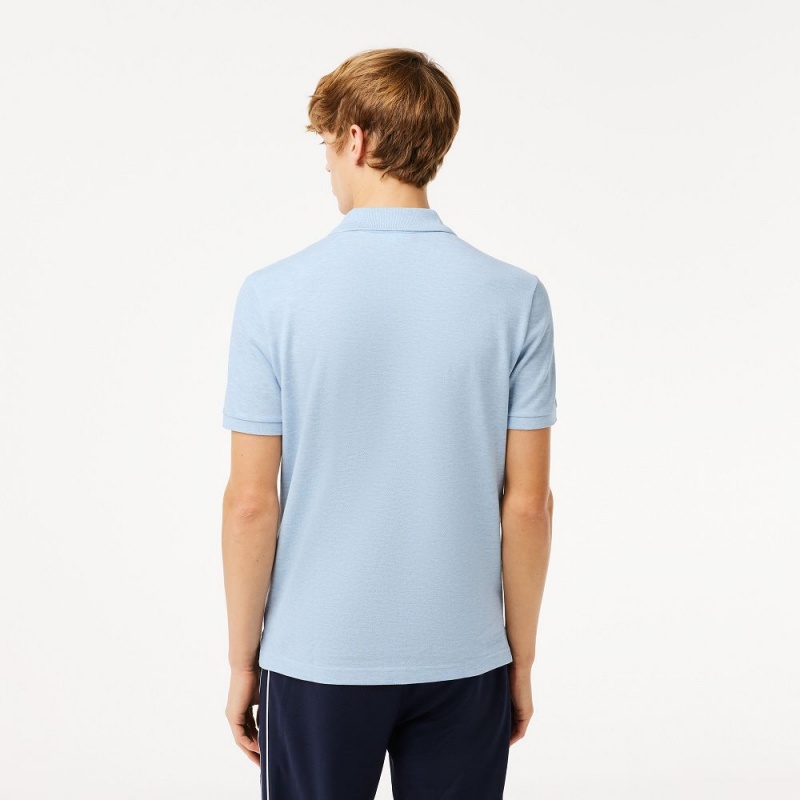 Men's Lacoste Slim Fit Petit Piqué Cotton Polo Shirts Blue Chine | QLD485319