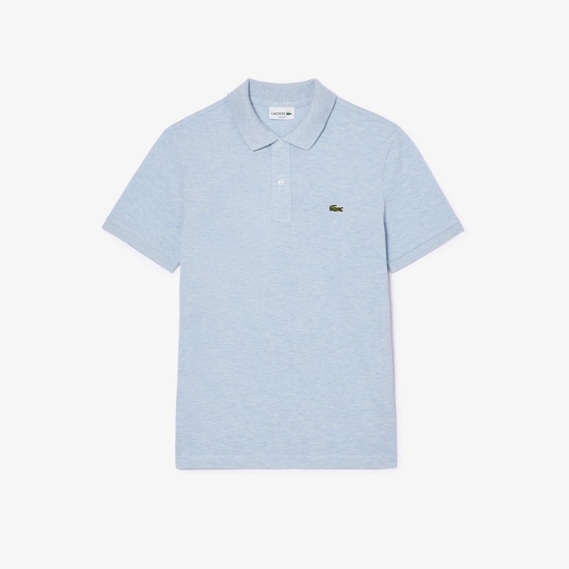 Men's Lacoste Slim Fit Petit Piqué Cotton Polo Shirts Blue Chine | QLD485319