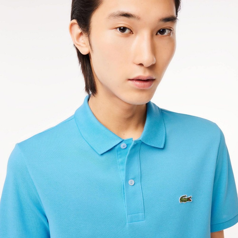 Men's Lacoste Slim Fit Petit Piqué Cotton Polo Shirts Bonnie blue | SEI398470