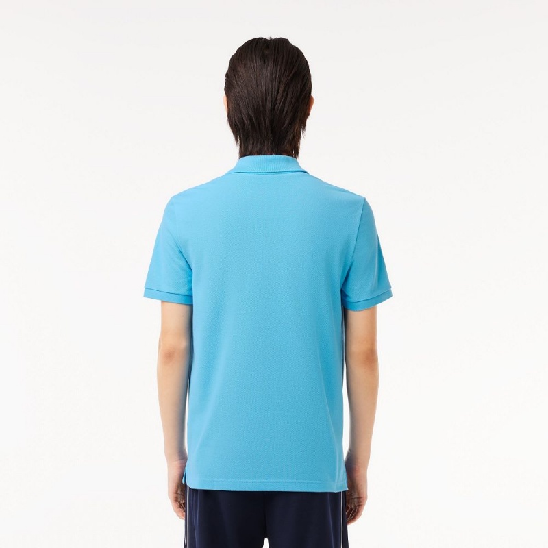 Men's Lacoste Slim Fit Petit Piqué Cotton Polo Shirts Bonnie blue | SEI398470