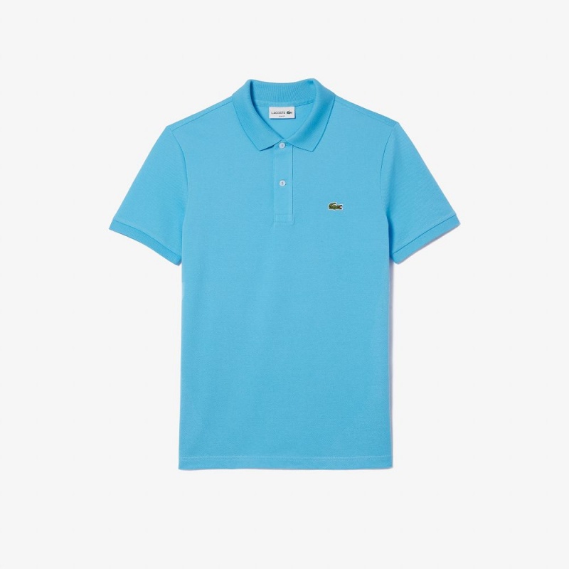 Men's Lacoste Slim Fit Petit Piqué Cotton Polo Shirts Bonnie blue | SEI398470