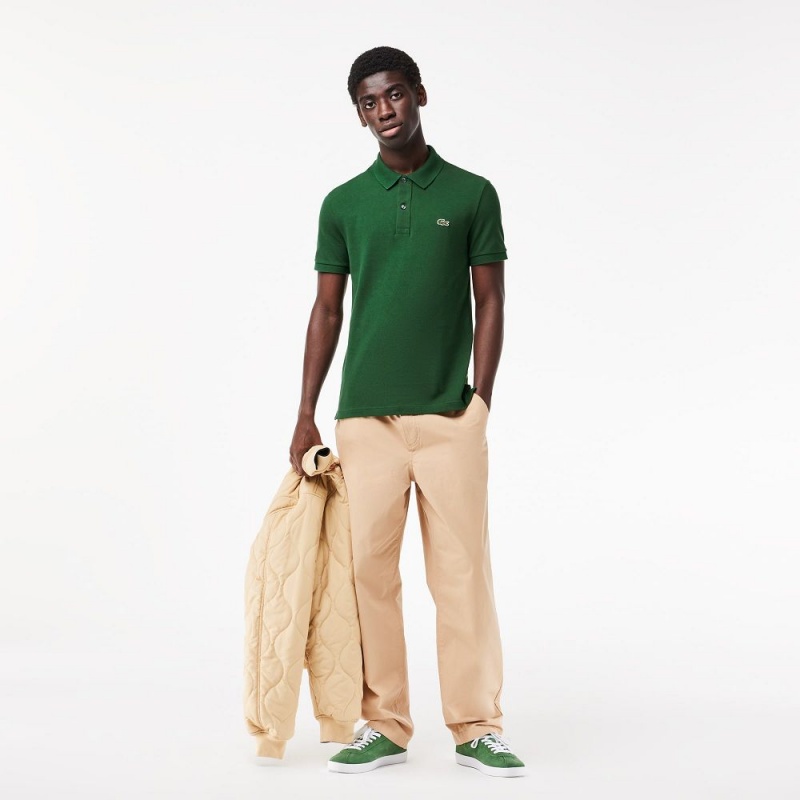 Men's Lacoste Slim Fit Petit Piqué Cotton Polo Shirts Pine green | NFS650147