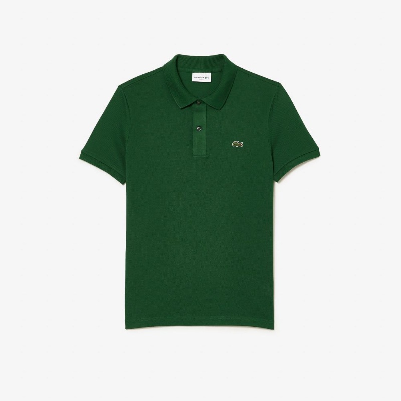 Men's Lacoste Slim Fit Petit Piqué Cotton Polo Shirts Pine green | NFS650147