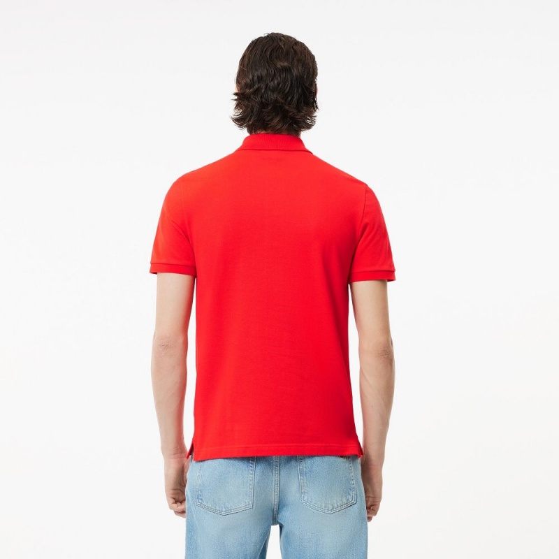 Men's Lacoste Slim Fit Petit Piqué Cotton Polo Shirts Red currant | LBA438071