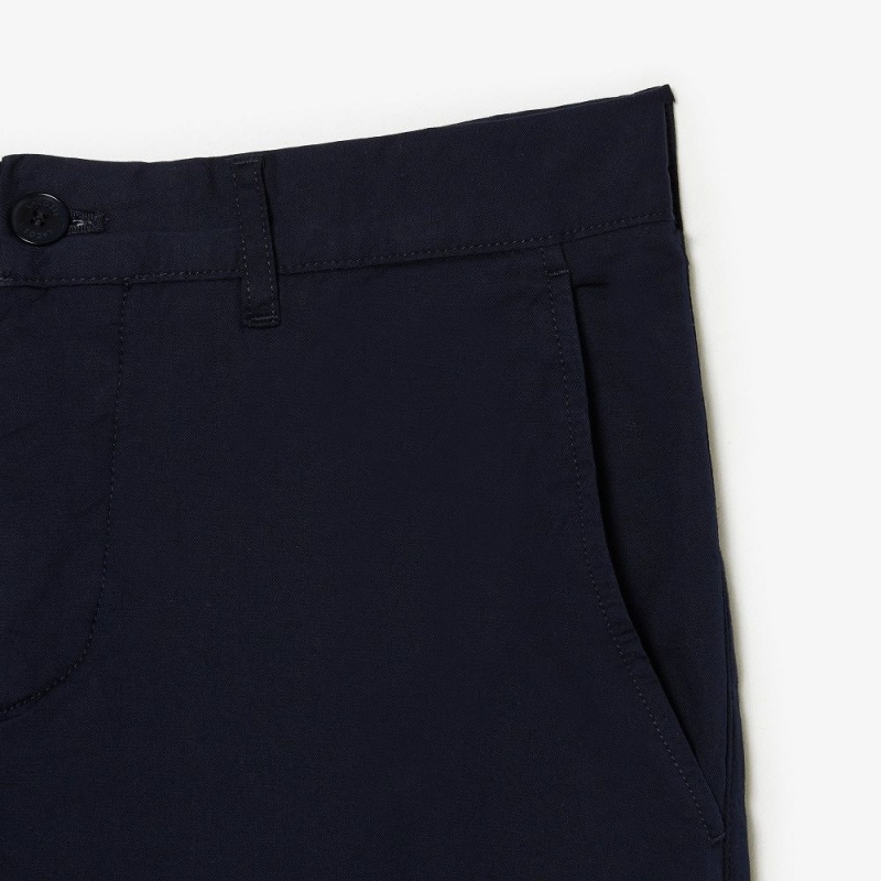 Men's Lacoste Slim Fit Stretch Cotton Chinos Pants Navy Blue | HCV681357