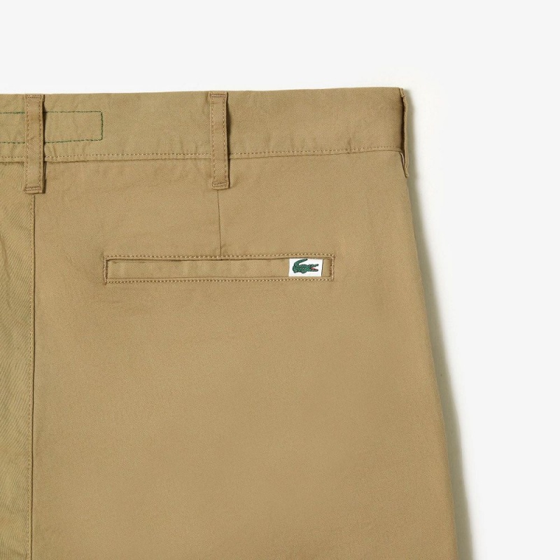 Men's Lacoste Slim Fit Stretch Cotton Chinos Pants Beige | KQF518039