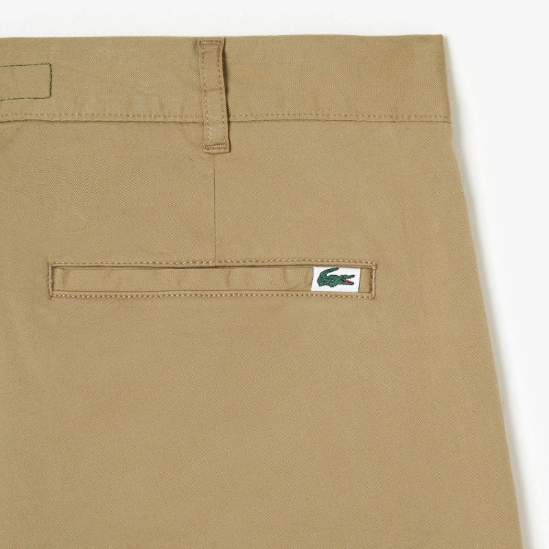 Men's Lacoste Slim Fit Stretch Cotton Chinos Pants Beige | KQF518039