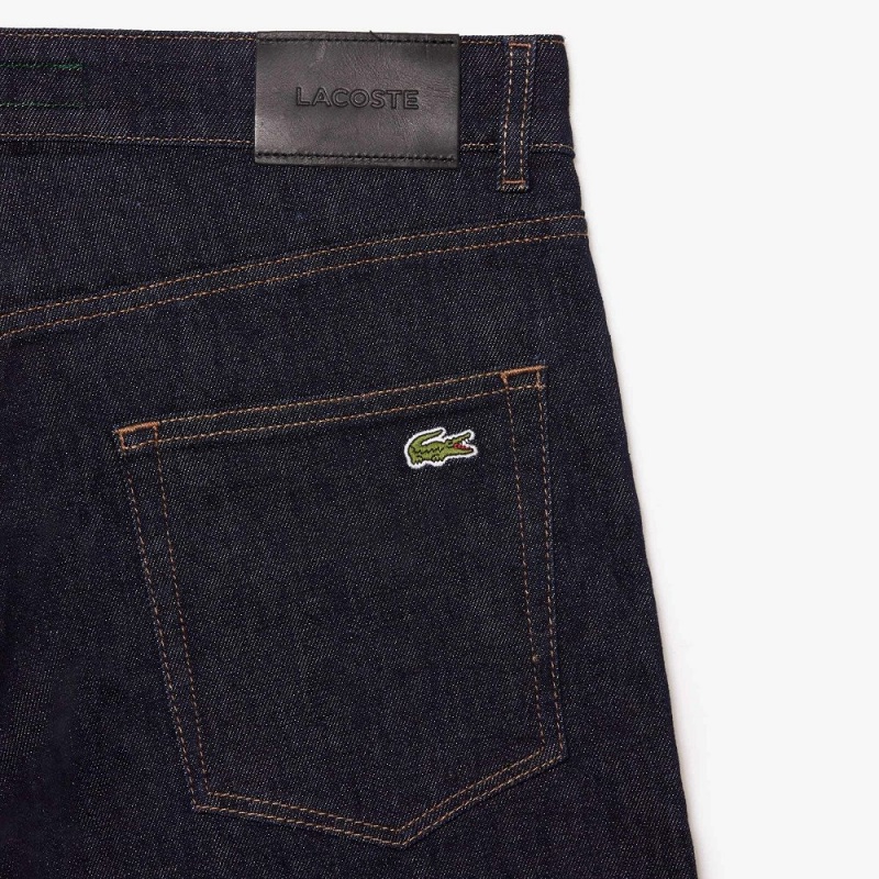 Men's Lacoste Slim Fit Stretch Cotton Denim Jeans Pants Blue | OIU047193