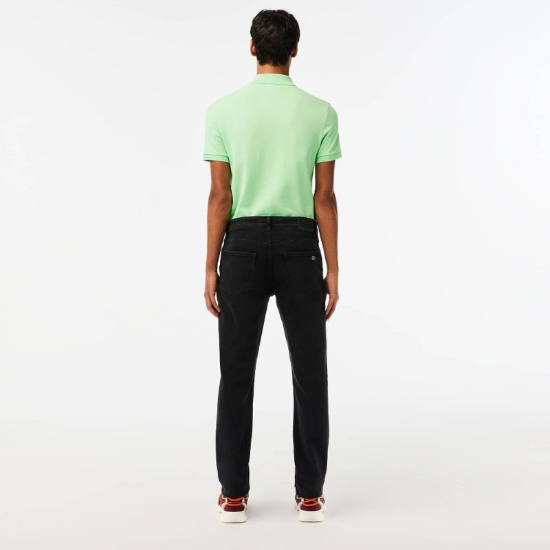 Men's Lacoste Slim Fit Stretch Cotton Denim Jeans Pants Black | IQX230475