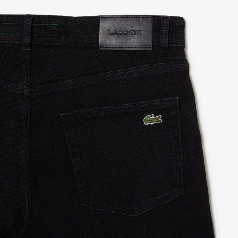 Men's Lacoste Slim Fit Stretch Cotton Denim Jeans Pants Black | IQX230475