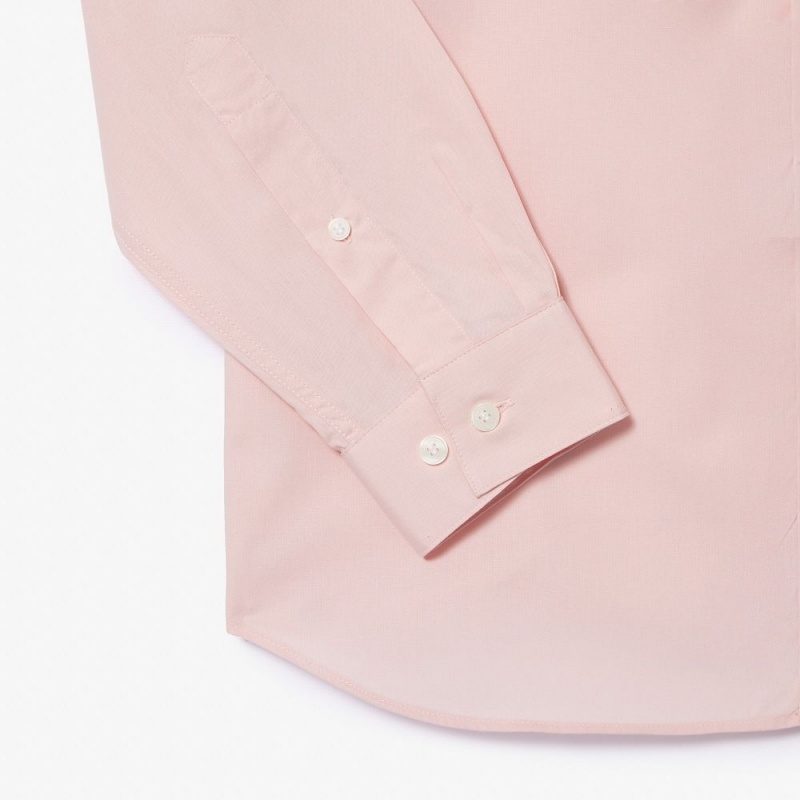 Men's Lacoste Slim Fit Stretch Cotton Poplin Shirt Light Pink | SQJ569387