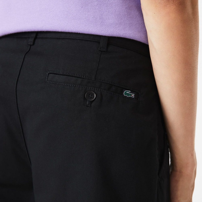 Men's Lacoste Slim Fit Stretch Cotton Shorts Black | QFH376845