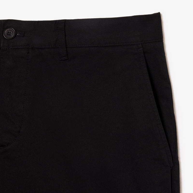 Men's Lacoste Slim Fit Stretch Cotton Shorts Black | QFH376845