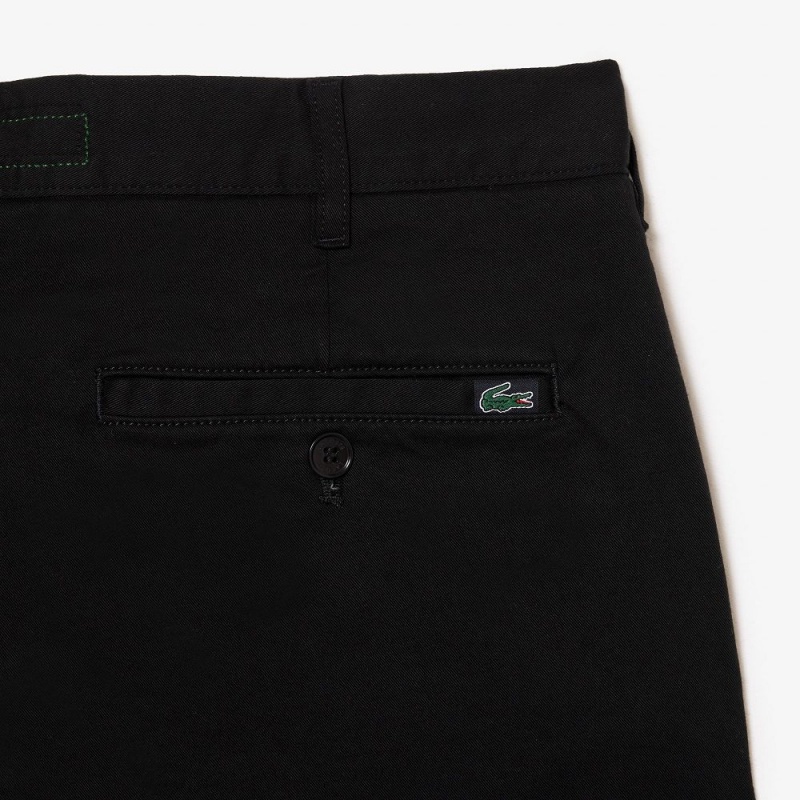 Men's Lacoste Slim Fit Stretch Cotton Shorts Black | QFH376845