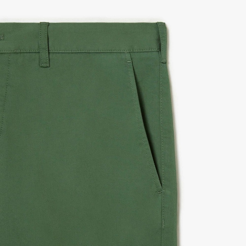 Men's Lacoste Slim Fit Stretch Cotton Shorts Khaki Green | GKQ604213