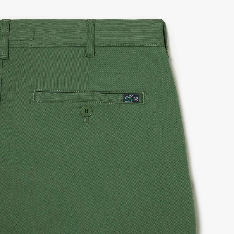 Men's Lacoste Slim Fit Stretch Cotton Shorts Khaki Green | GKQ604213