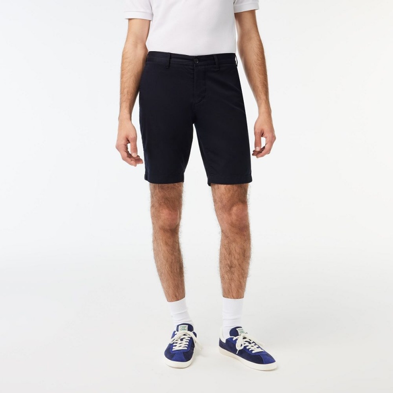 Men's Lacoste Slim Fit Stretch Cotton Shorts Abysm blue | CGR352781